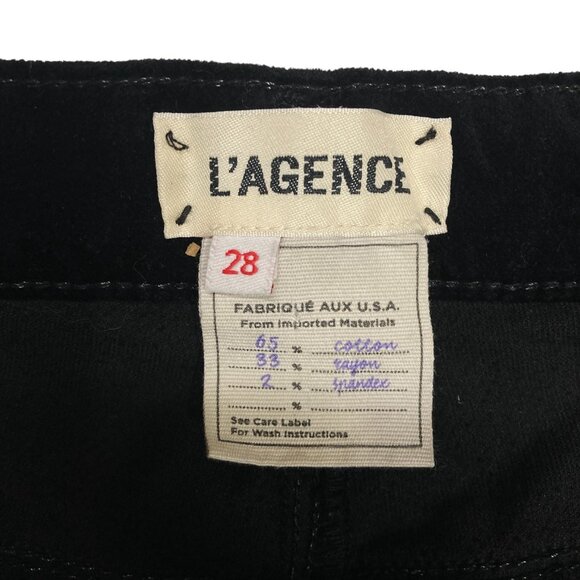 L' Agence Solana Black Velvet Flared Pants, Size 28 (Measures 30.5 x 30.25 in) - Picture 3 of 11